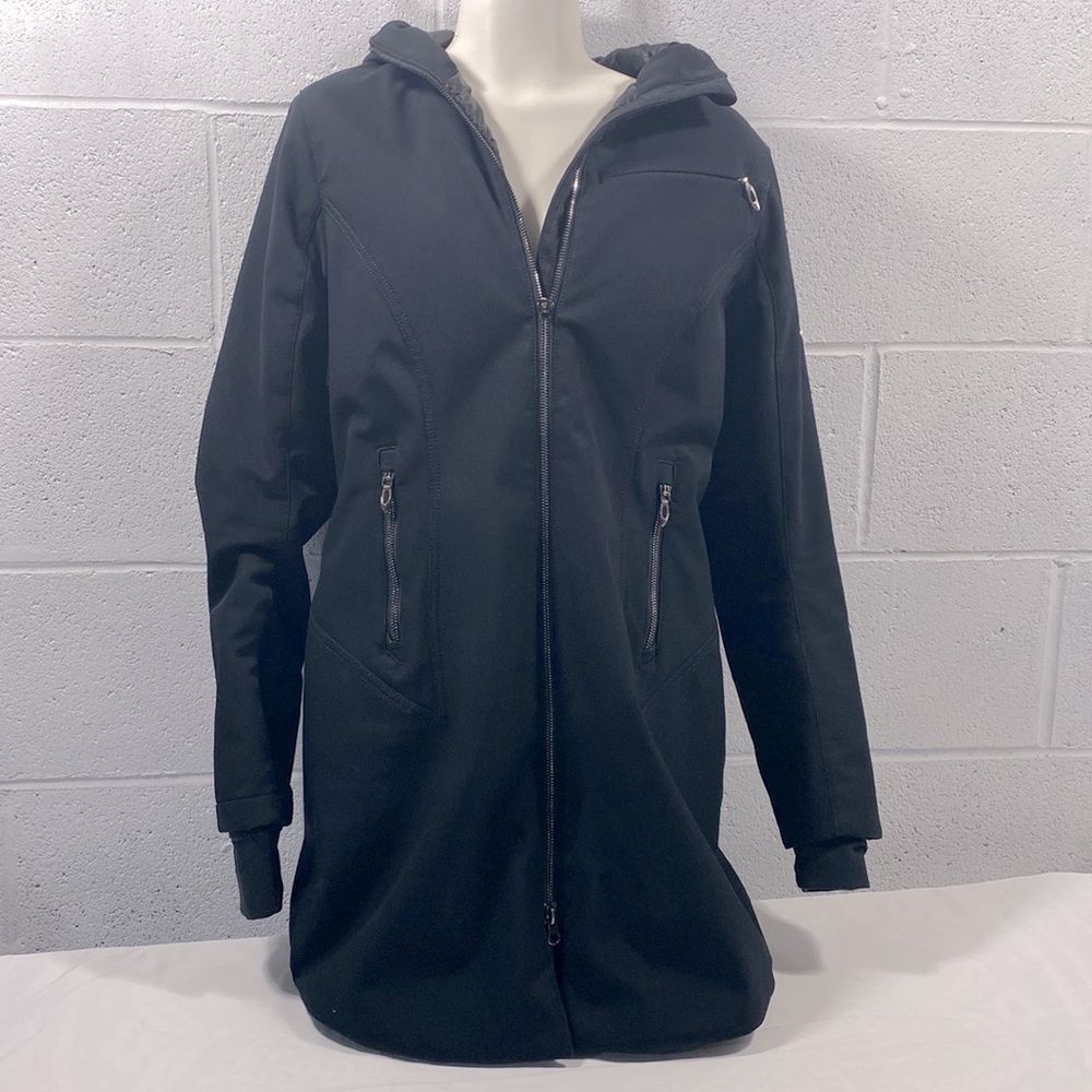 Spyder long black coat with hood​​​​​​​​​​​
